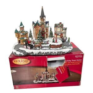 Holiday Living Christmas Animated Holiday Town Scene 157733 Decor w/ Box READ